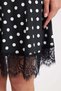 Women's Slim Fit Corset Detailed Polka Dot Lycra Lace Black Short Mini Skirt - 6