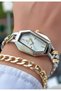 Chain Model-Steel Cord-Women's Wristwatch-Gold Silver Color-2 Years Warranty-Bracelet Gifted Hmj4Fc2