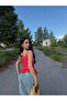 Red Shoulder Tie Polka Dot Blouse - 2