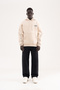 Men's Reflective Detailed Hooded Sweatshirt Light Beige - 7