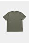 Comfort Fit Round Neck Plain Men's Green Short Sleeve T-Shirt - 5
