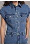 Regular Fit Straight Women's Mid Indigo Denim Jean Shorts - 4
