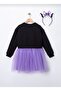 Girl's Black Purple Tulle Dress - 4
