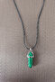 Certified Nails Model High Quality Natural Malachite Malahite Stone Pendant Leather Drawstring Necklace - 2