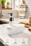 Modern White Liquid Soap Dispenser 500 ml |   Stylish Bathroom and Kitchen Dispenser - Yayvan Design - 4