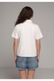 Regular Fit Polo Neck Plain Women's White Short Sleeve T-Shirt - 2