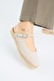 Silvia Women's Leather Genuine Leather Single Strap Sabo Beige Slippers - 4