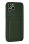 Ilkeshop New iPhone 12 Pro Max Case Kelvin Silicone with Business Card Holder - (133720) Dark Green - 3
