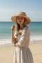 Women's Hand Knitted Detailed Hat Beach Hat - 8