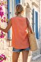 Alaçatı Linen Orange Double Pocket Asymmetrical Buttoned Linen Blouse - 2