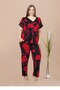 Short Sleeve Lace Patterned Plus Size Pajama Set