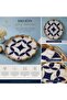 R'Eyla Lavinda Decorative Tray 38 cm |   Navy Blue Marble Patterned Luxury Glass Presentation Tray - 5