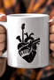 Music Themed Heart Patterned 330ml Printed White Ceramic Mug Cup - 4