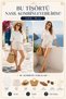 Oversize Women's T-Shirt 2 Thread Fabric Crew Neck Low Sleeve Basic Casual Top - 7