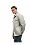 Slim Fit Plush Collar Faux Suede Jacket with Flap Pockets and Snap Button Detail - 3