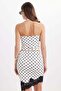 Women's Standard Fit Regular Cut Halter Neck Sleeveless Polka Dot White Blouse - 7