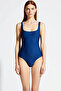 Women's Swimsuit Square Neck Sleeveless Regular Fit Without Underwire Covered Flat Knitted Raschel Woven Regular Back - 4