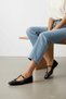 Cren Black Silver Buckle Detailed Women's Ballerinas - 2