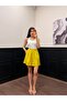 Women's Double Pleated High Waist Fabric Shorts - 4