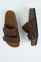 Vega Women's Vegan Leather Double Strap Velcro Brown Slippers - 3