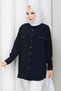 Women's Stone Embellished Pocketed Shirt Tunic - 5