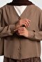 Tencel V-Neck Buttoned Jacket Mink - 5