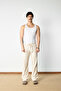 Cotton Linen Striped Baggy Trousers
