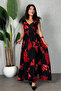 Women's New Season Floral Patterned Slit Maxi Dress