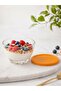 Set of 6 Pudding Bowls with Yellow Lids, Glass Dessert and Custard Bowls, 280 Cc - 4