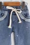 Girls' Denim Pants Baggy Single Bottom Super Quality Heart Embroidery Patterned Cotton Suitable for Daily and Special Occasions. - 4