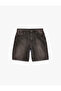 Cotton Pocketed Regular Waist Straight Fit Bermuda Jean Shorts - 3