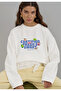 White Printed Long Sleeve Cotton T-Shirt Suitable for Hijab