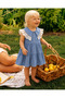 100% Cotton Baby Girl & Child Lace Collared Denim Dress 1-4 Years + Cloth Bag - 2