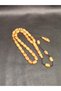 Yellow Color Capsule Cut Ankle Length Crimped Amber Prayer Beads - 3