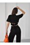 Women's Corseted Carrot Model Tracksuit Set with Back Tie Detail - 3