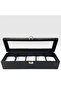 Watch Box 5-Piece Patent Leather Black - 7
