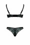 Lace Underwire Supported Green Bra and Panty Set - 3