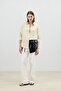 Beige Modal Blend Textured Women's Shirt - 4