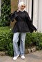 Black Sleeves, Cape, and Waist Tie Shirt - 3