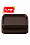Polycarbonate Unbreakable Serving Tray 36X26 cm – Self Service Fast Food Restaurant Buffet Brown (10 Pieces)