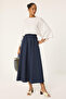 Long Skirt with Elastic Waist Pockets