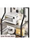 5-Tier Kitchen Bakers Rack, Microwave Stand with 2 Large Wire Baskets & 8 Hooks - 5