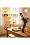 Denx DX2361 black LED table lamp featuring a flexible neck and an LCD display for time and temperature. - 5