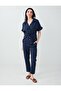 Navy Blue Narrow Leg Regular Bey Woven Trousers