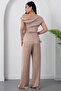 Wide Collar Buckle Symmetrical Blouse Double Set Grs3963 - 7