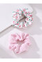 Pack of 2 - Pink Floral Hair Scrunchie - 2