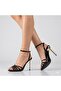 (Park Moda) Women's Heeled Sandals with Ribbons Black - 2