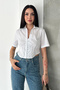 Women's Corset Detailed Short Sleeve Shirt