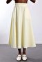 Yellow Slit Flounce Midi Skirt - 4