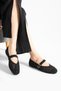 Black knitted women's ballet flats - soft sole everyday shoes - 3